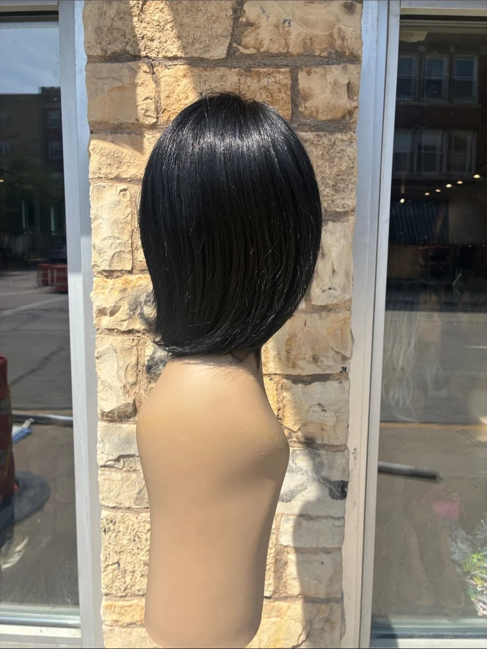 Hand stitched Black Short Layered Women's Wig with Bangs